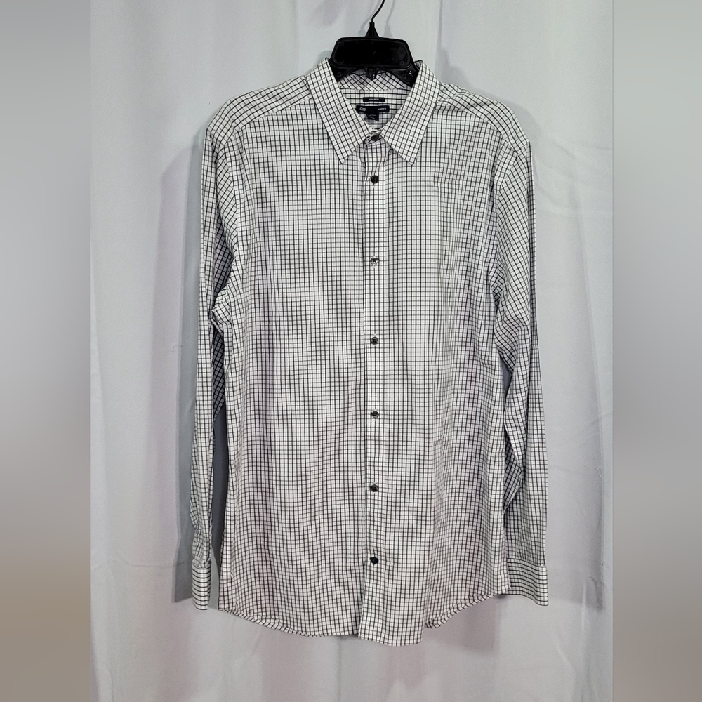 Gap Men's White Checkered Original Fit Button Down Shirt Size Large (16-16 1/2)